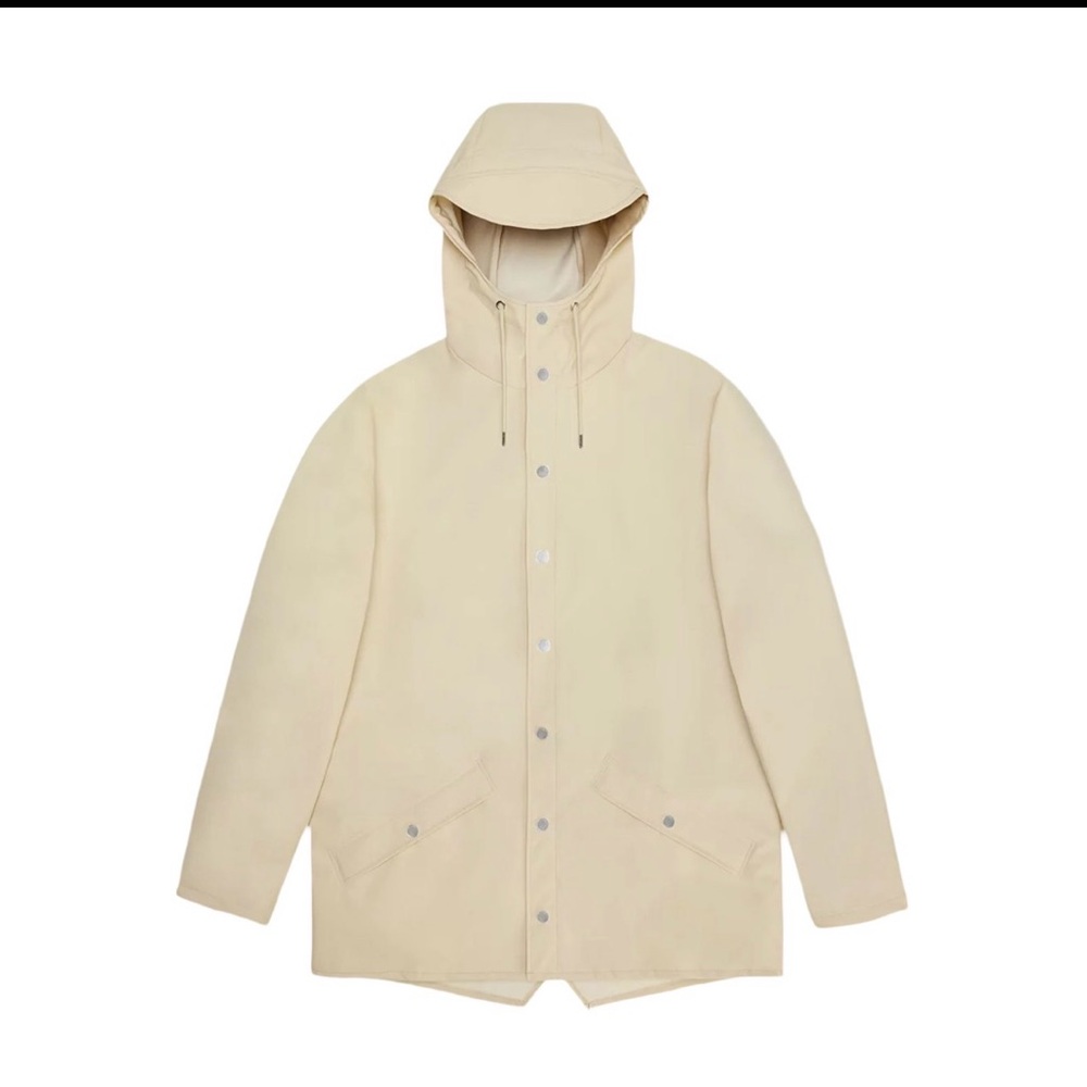 Men's Hooded Parka Jacket in Cream